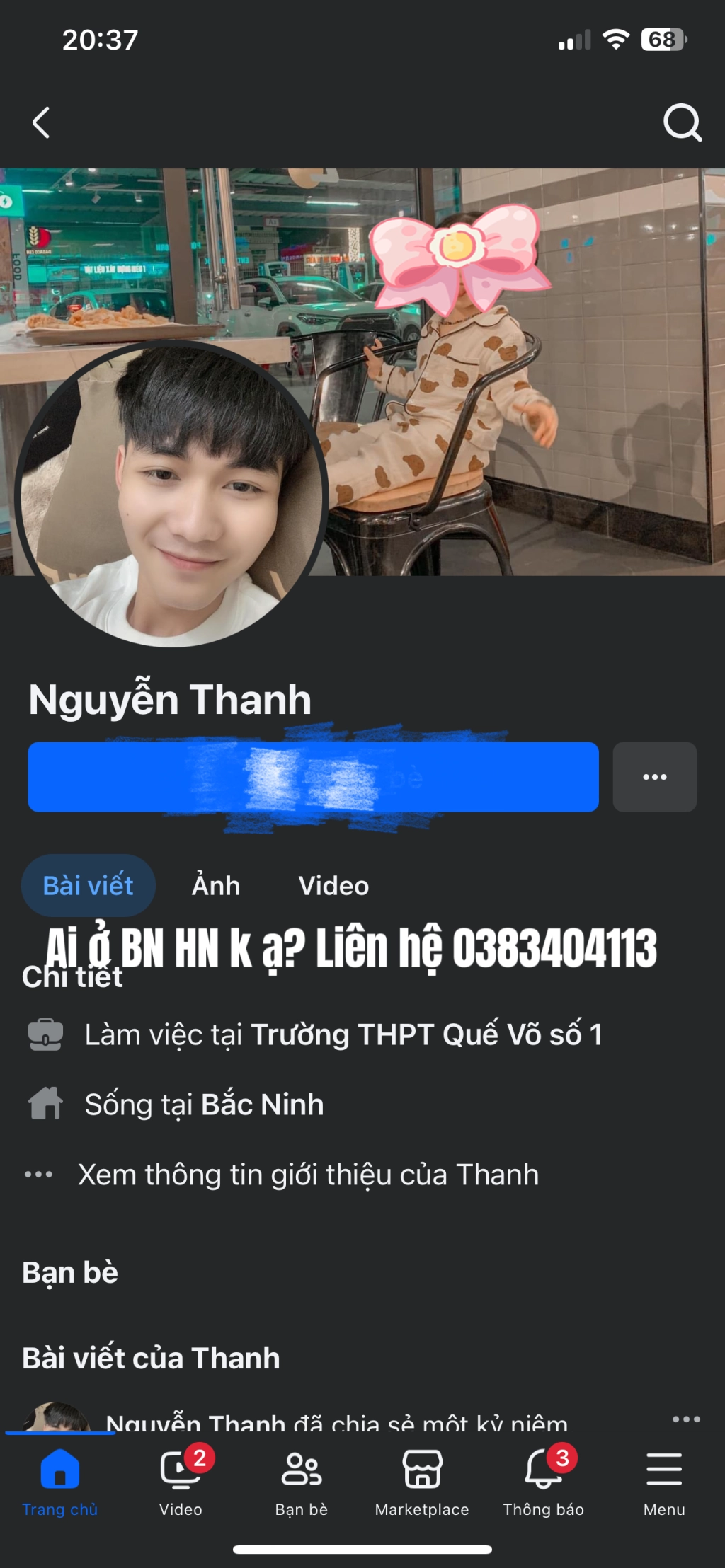Hiện tại đang cần 10 em cho sếp ở tp Bắc Ninh. Ai đi được hãy gọi 0383404113 chỉ gọi chứ k nt vì tin nhắn mình k tl đc